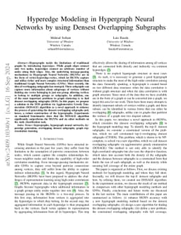 Hyperedge Modeling in Hypergraph Neural Networks by using Densest
  Overlapping Subgraphs