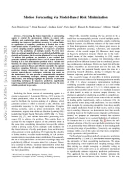 Motion Forecasting via Model-Based Risk Minimization