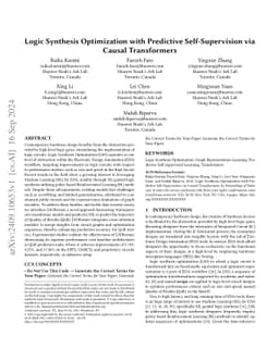 Logic Synthesis Optimization with Predictive Self-Supervision via Causal Transformers