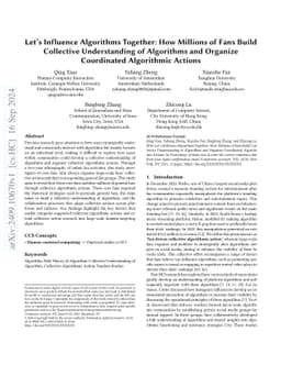 Let's Influence Algorithms Together: How Millions of Fans Build
  Collective Understanding of Algorithms and Organize Coordinated Algorithmic
  Actions