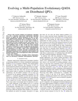 Evolving a Multi-Population Evolutionary-QAOA on Distributed QPUs