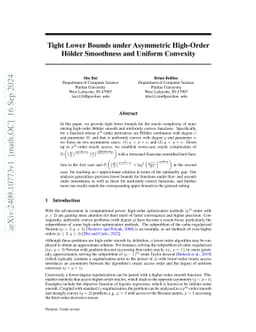 Tight Lower Bounds under Asymmetric High-Order Hölder Smoothness and
  Uniform Convexity