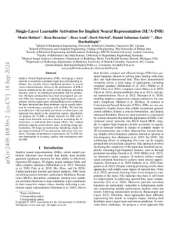 SL$^{2}$A-INR: Single-Layer Learnable Activation for Implicit Neural Representation