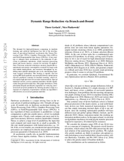 Dynamic Range Reduction via Branch-and-Bound