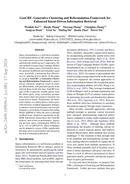 GenCRF: Generative Clustering and Reformulation Framework for Enhanced
  Intent-Driven Information Retrieval