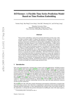 D2Vformer: A Flexible Time Series Prediction Model Based on Time
  Position Embedding