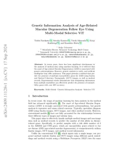 Genetic Information Analysis of Age-Related Macular Degeneration Fellow
  Eye Using Multi-Modal Selective ViT