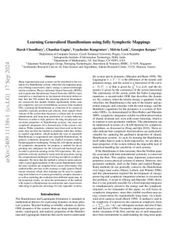 Learning Generalized Hamiltonians using fully Symplectic Mappings