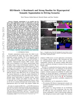 HS3-Bench: A Benchmark and Strong Baseline for Hyperspectral Semantic
  Segmentation in Driving Scenarios