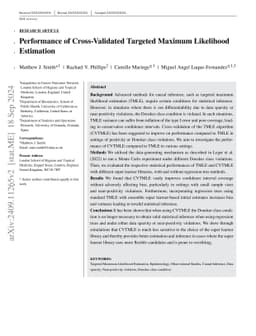 Performance of Cross-Validated Targeted Maximum Likelihood Estimation