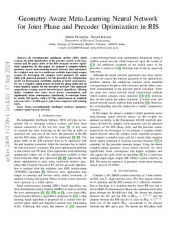 Geometry Aware Meta-Learning Neural Network for Joint Phase and Precoder
  Optimization in RIS