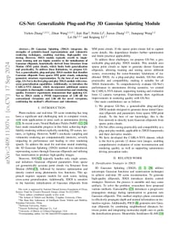GS-Net: Generalizable Plug-and-Play 3D Gaussian Splatting Module