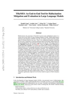 THaMES: An End-to-End Tool for Hallucination Mitigation and Evaluation
  in Large Language Models