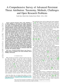 A Comprehensive Survey of Advanced Persistent Threat Attribution:
  Taxonomy, Methods, Challenges and Open Research Problems