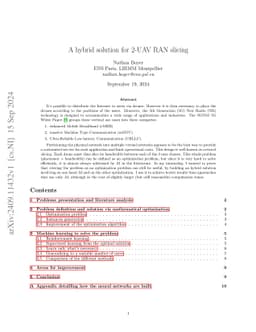 A hybrid solution for 2-UAV RAN slicing