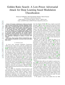 Golden Ratio Search: A Low-Power Adversarial Attack for Deep Learning
  based Modulation Classification