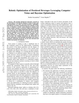 Robotic Optimization of Powdered Beverages Leveraging Computer Vision and Bayesian Optimization