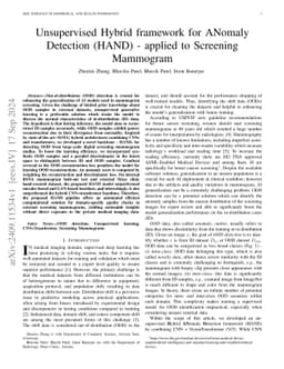 Unsupervised Hybrid framework for ANomaly Detection (HAND) -- applied to
  Screening Mammogram
