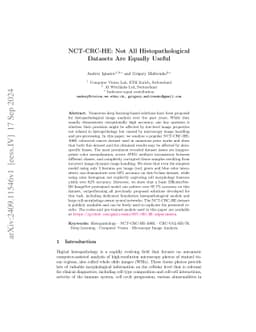 NCT-CRC-HE: Not All Histopathological Datasets Are Equally Useful