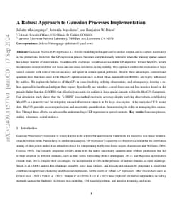 A Robust Approach to Gaussian Processes Implementation