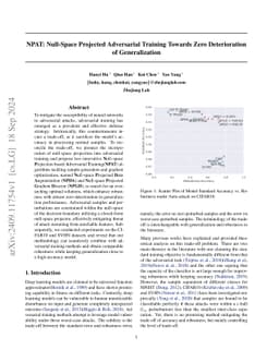 NPAT Null-Space Projected Adversarial Training Towards Zero
  Deterioration