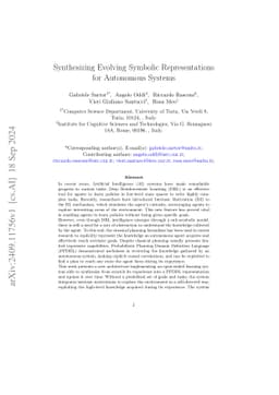 Synthesizing Evolving Symbolic Representations for Autonomous Systems