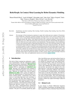 RoboMorph: In-Context Meta-Learning for Robot Dynamics Modeling
