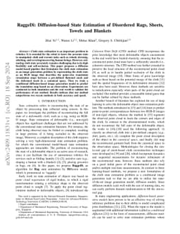 RaggeDi: Diffusion-based State Estimation of Disordered Rags, Sheets,
  Towels and Blankets