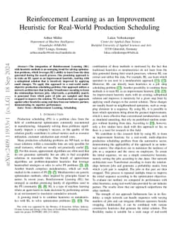 Reinforcement Learning as an Improvement Heuristic for Real-World
  Production Scheduling