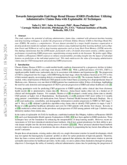Towards Interpretable End-Stage Renal Disease (ESRD) Prediction:
  Utilizing Administrative Claims Data with Explainable AI Techniques