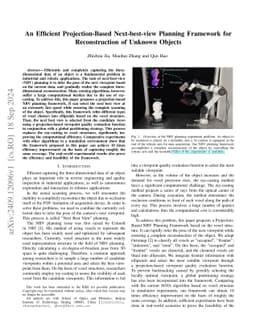 An Efficient Projection-Based Next-best-view Planning Framework for
  Reconstruction of Unknown Objects