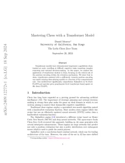 Mastering Chess with a Transformer Model