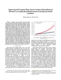 Improving Soft-Capture Phase Success in Space Debris Removal Missions:
  Leveraging Deep Reinforcement Learning and Tactile Feedback
