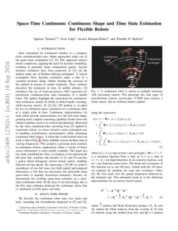 Space-Time Continuum: Continuous Shape and Time State Estimation for
  Flexible Robots