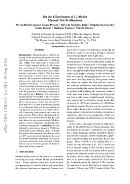 On the Effectiveness of LLMs for Manual Test Verifications
