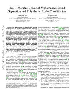 DeFT-Mamba: Universal Multichannel Sound Separation and Polyphonic Audio
  Classification