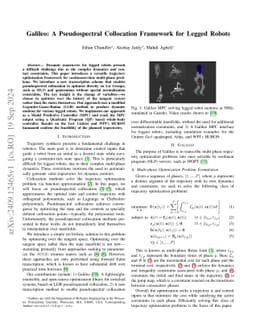 Galileo: A Pseudospectral Collocation Framework for Legged Robots
