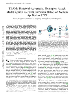 TEAM: Temporal Adversarial Examples Attack Model against Network
  Intrusion Detection System Applied to RNN