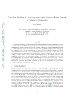 Two New Families of Local Asymptotically Minimax Lower Bounds in
  Parameter Estimation