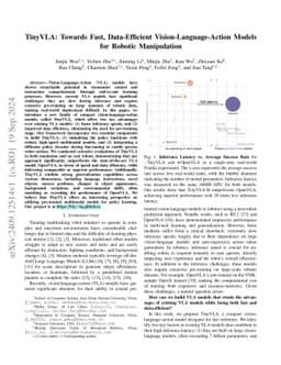 TinyVLA: Towards Fast, Data-Efficient Vision-Language-Action Models for Robotic Manipulation