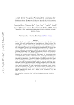 Multi-View Adaptive Contrastive Learning for Information Retrieval Based Fault Localization