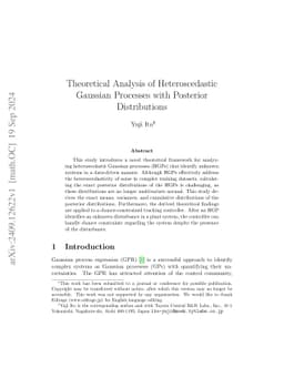 Theoretical Analysis of Heteroscedastic Gaussian Processes with
  Posterior Distributions