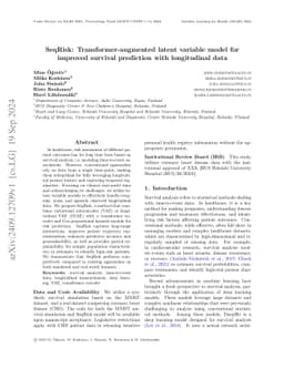 SeqRisk: Transformer-augmented latent variable model for improved
  survival prediction with longitudinal data