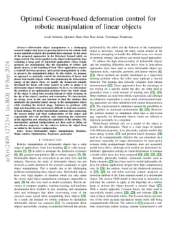 Optimal Cosserat-based deformation control for robotic manipulation of
  linear objects