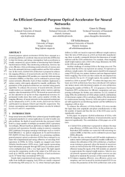 An Efficient General-Purpose Optical Accelerator for Neural Networks