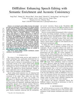 DiffEditor: Enhancing Speech Editing with Semantic Enrichment and
  Acoustic Consistency