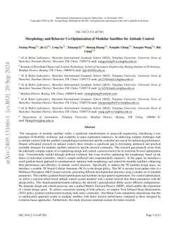Morphology and Behavior Co-Optimization of Modular Satellites for
  Attitude Control