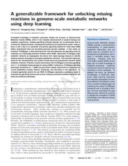 A generalizable framework for unlocking missing reactions in
  genome-scale metabolic networks using deep learning