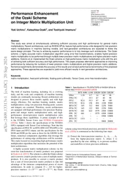 Performance Enhancement of the Ozaki Scheme on Integer Matrix
  Multiplication Unit