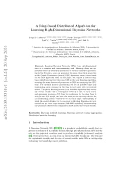 A Ring-Based Distributed Algorithm for Learning High-Dimensional
  Bayesian Networks